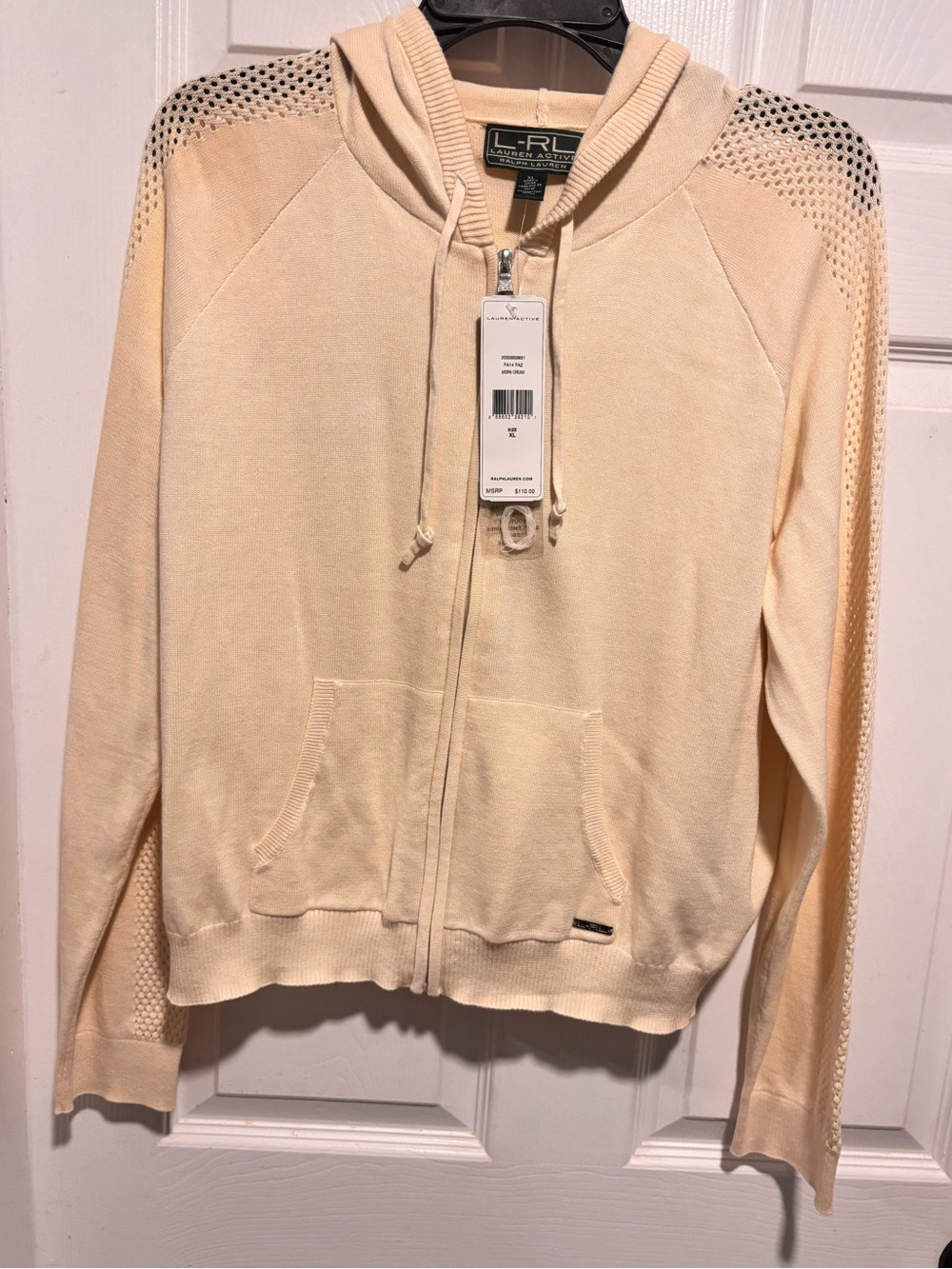 Lauren Ralph Lauren Cream Zip Hoodie Sweater